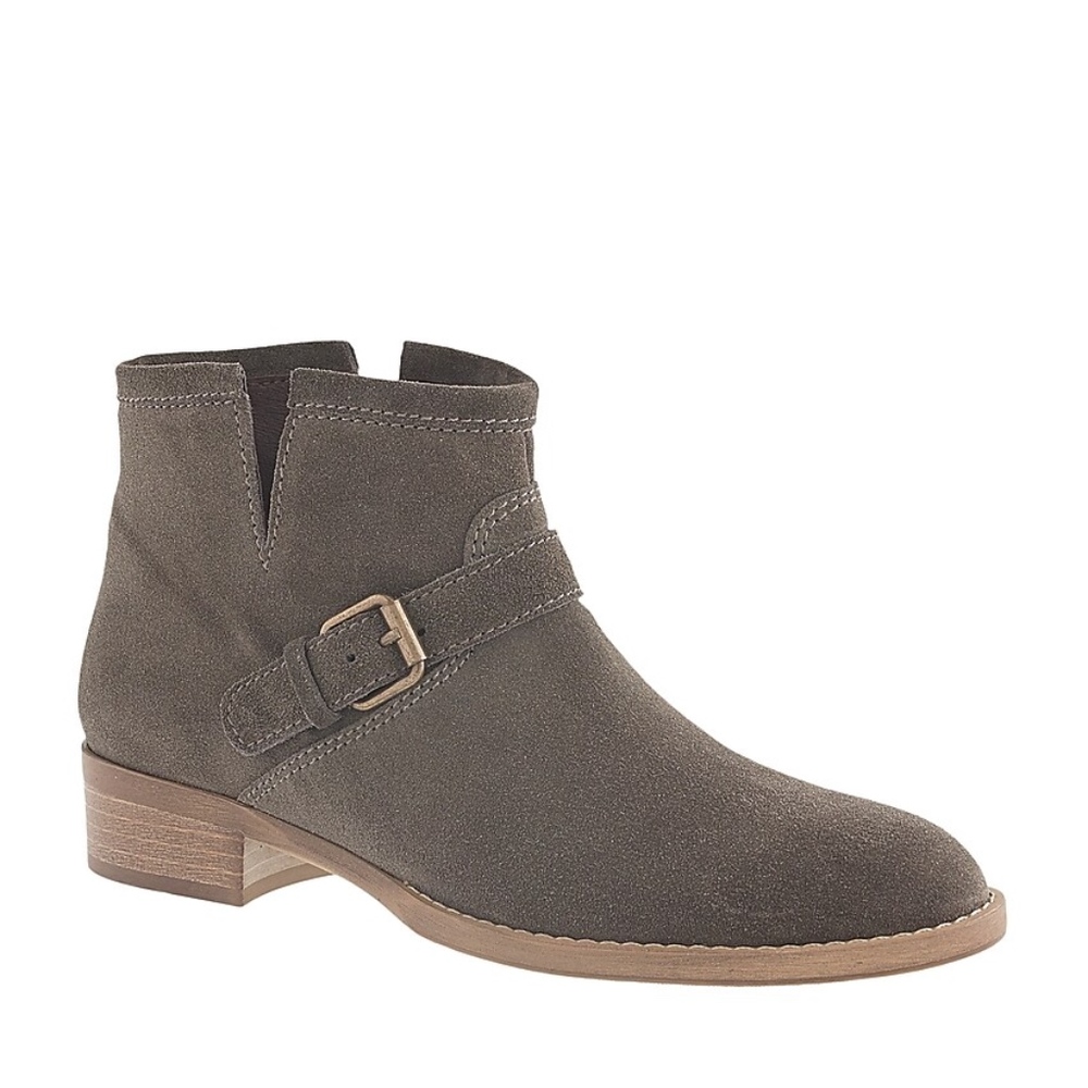 J. Crew Dakota Brown Suede Biker Boots, Size 7